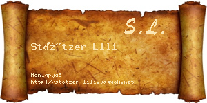 Stötzer Lili névjegykártya